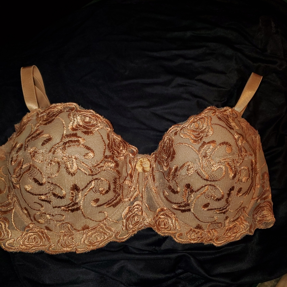 Delta Burke Lace Underwire Adjustable Bra - Brown